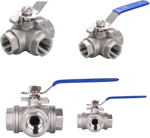 Robinet à boisseau sphérique 3 voies inox 304 avec passage intégral DN50 type T haute étanchéité - 7