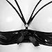 Agoky Women's Faux Leather Cupless Cage Bra Strappy Hollow Out Harness Bralette Lingerie Black Small