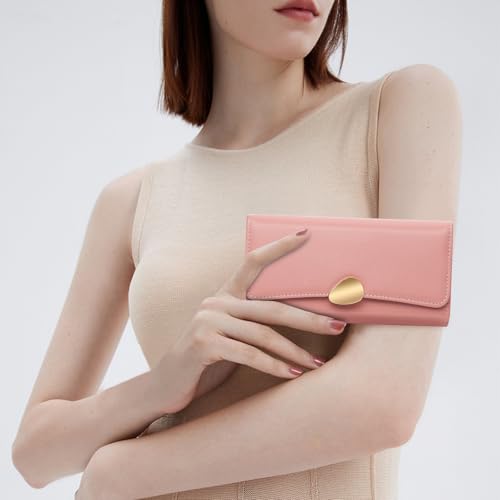 Image of Wallets for Women Trifold Wristlet Wallets Large Capacity RFID Blocking Ladies Purse Credit Card Holder