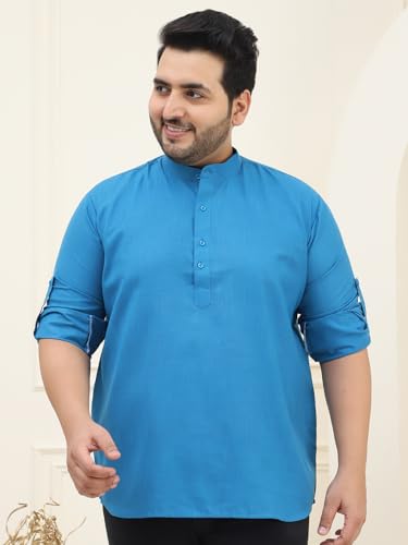 Image of SOJANYA Plus(Since 1958), Men's Cotton Short Kurta
