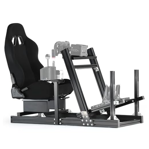 Dardoo F1 Rennsimulator Cockpit mit Sitz, Robustes Profil 4080 Radkäfig Passend für Logitech G923, für Thrustmaster Sim Racing Cockpit ohne Lenkrad, Pedal, Handbremse