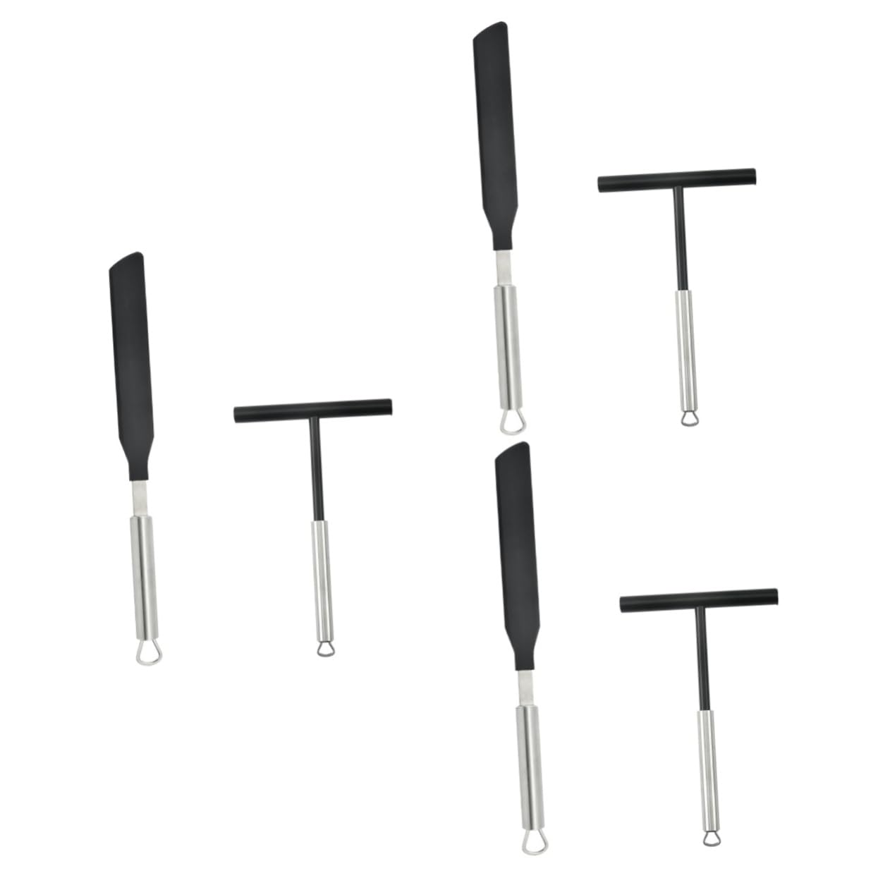MAGICLULU 3 Juegos Espátula De Crema Espátula De Fondant Para Crepes Sartén Expander Esparcidor De Crepes Palo Esparcidor De e Palo De e Tortita Decoración No Nylon Silver