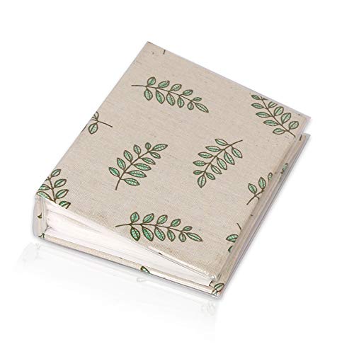 Trycooling Fabric 100 Pockets Photo Album Photo Storage Case 4x6 Photos with Clear Plastic Protector (Leaf)