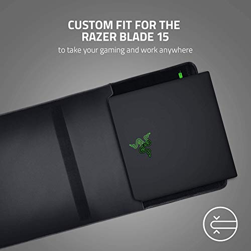 Image of Razer 15 inch Protective Laptop Sleeve: Scratch & Water-Resistant - Padded Interior Lining - Snag-Free Velcro - Flip-Out Mouse Mat - Classic Black, RC21-01580100-R3M1