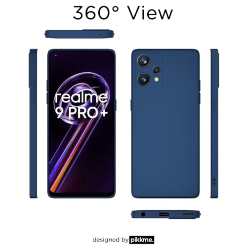 Image of Outlouders Back Cover for Realme 9 Pro Plus 5G | Camera Protection | Durable Soft Matte Silicone Bumper Case (Blue)