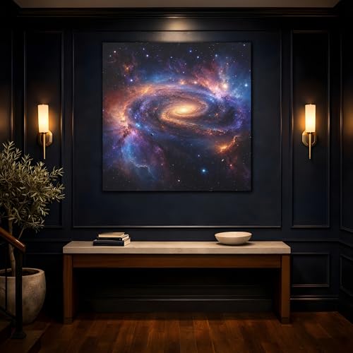 Tableau galaxie spirale de science-fiction impression canvas premium