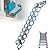 INTSUPERMAI Attic Loft Stairs Folding Loft Ladder Stairs Wall Mounted Type Attic Stairs Pull Down with Aluminum Alloy Structure 10+2 Steps for Home Refit Narrow Wall 10ft Height No Handrail Blue