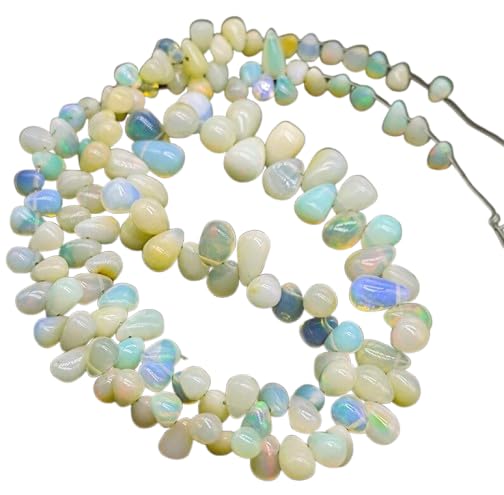 Perles Opale d'Éthiopie AAA goutte lisse 8.2x5.3mm pour création joaillerie haut de gamme