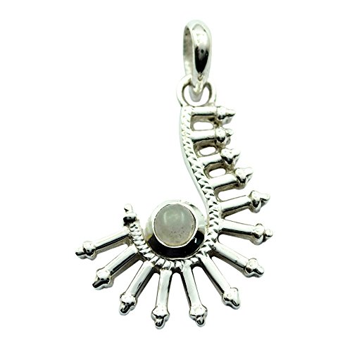 Pendentif pierre de lune naturelle pour femme collier argent astrologique