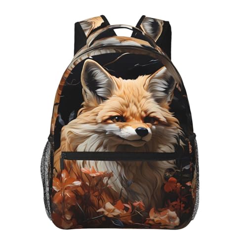 Sac à dos ordinateur 15,7" poétique motif renard, une touche de douceur dans votre journée