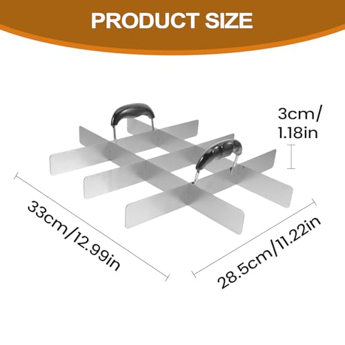 ETUCYNG Square Cutters Baking - Stainless Steel Cake Cutter with Handle for Even Cake Cuts | Dessert Tools for Pie Fondant Flan Cutting Home Birthday Baking Picnic - Baking Accessories - Image 2