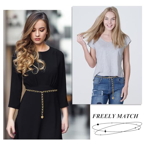 Women's Chain Belt - Adjustable Leather Waist Belt for Dress Pants & Jeans4