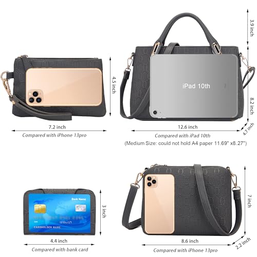 Purse for Women Fashion Medium Shoulder Bag Crossbody Handbag Set 4PCS — view 3