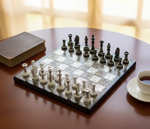 StonKraft 12' x 12″ Collectible Premium Brass Made Chess Board Game Set + All Brass Pieces