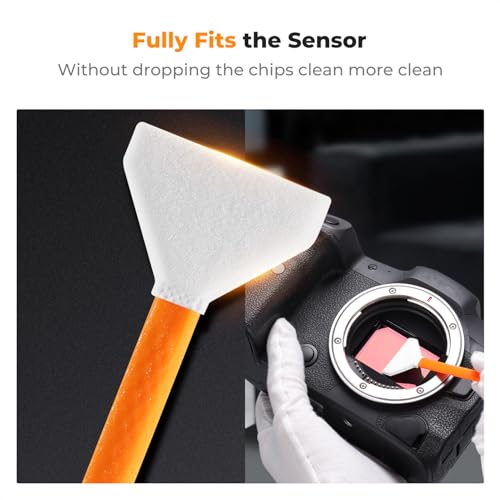 Image of K&F CONCEPT 24mm Full Frame Sensor Cleaning Kit, with 20ML Sensor Cleaner | 10 Pack Swabs, Vacuum Sealed,20ml Gentle Cleaner, Multi-Device Use, Precision Cleaning,for Nikon Sony Canon Camera Clean,MA01