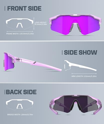 Image of Sport Polarized Sunglasses for Men and Women, Stylish and Lightweight Cycling Sunglasses with UV400 Protection