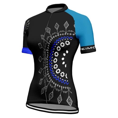Mateju Maillot Ciclismo para Mujer, 2025 Manga Corta Ropa Ciclismo Cómodo Transpirable Exterior, Verano Secado Rápido Camisetas Manga Corta Camiseta Elástico (Mandala,XXS)