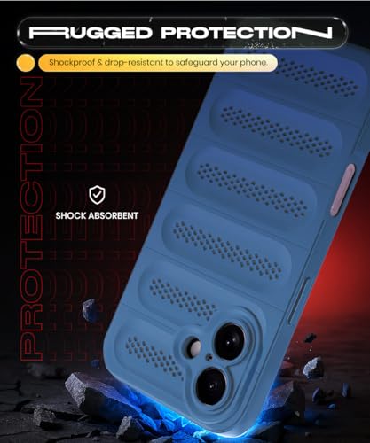 Image of WOW IMAGINE Ultimate Silicone Back Cover Case for iPhone 17 | Heat Dissipation Thin Soft TPU | 360 Camera Protection | Breathable Cooling Holes - Deep Blue