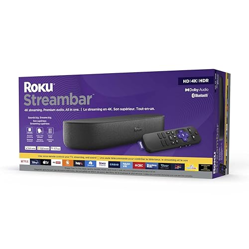 Roku Streambar | HD/4K/HDR Streaming Media Player and Soundbar, Black