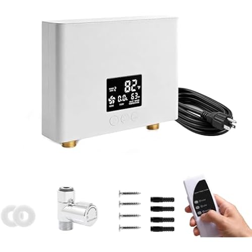 Electric Tankless Water Heater 110V 3000W,Point Of Use Instant Hot Water Heater with Digital Display & Remote Control Fast Heating Compact Under Sink Water Heater for Kitchen,Bathroom
