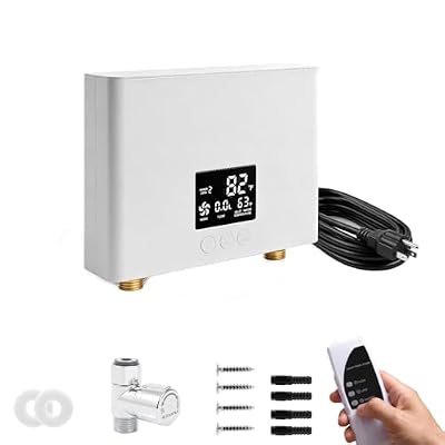 KENUOS Electric Tankless Water Heater 110V 3000W,Point Of Use Instant Hot Water Heater with Digital Display & Remote Control Fast Heating Compact Under Sink Water Heater for Kitchen,Bathroom