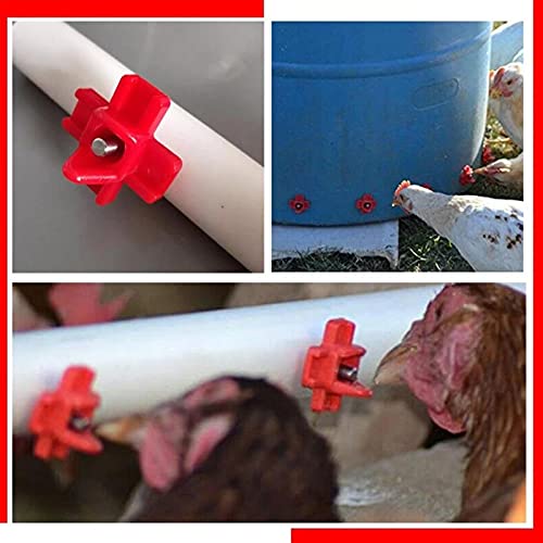 Luckxing 10 Stück Huhn Wasserspender Hühnerente Geflügel Feeder Horizontale Hühnernippel Waterer Hühnertränken für… – Bild 5