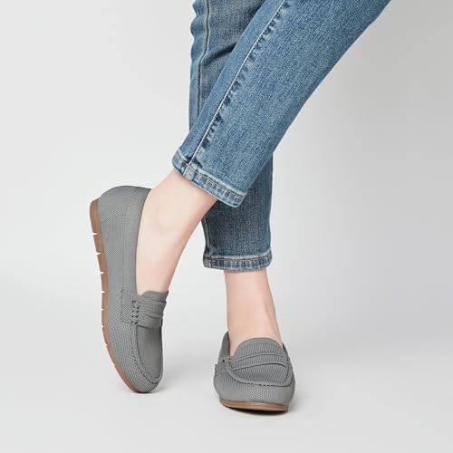 Image of Cvistpieo Loafers for Women Comfortable Dressy Casual Work Flats Lightweight & Breathable Slip On Walking Shoes Knit