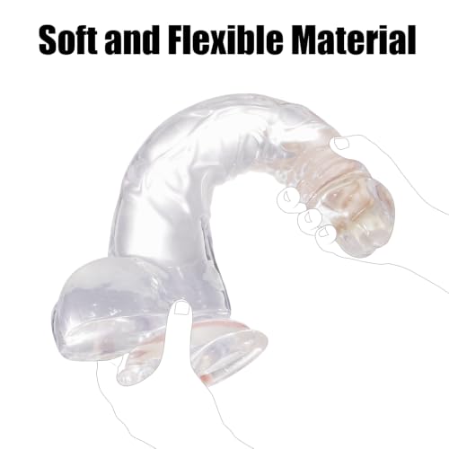 14.8 Inch Extra Long Clear Dildo Big Thick Realistic Pleasure - Image 5