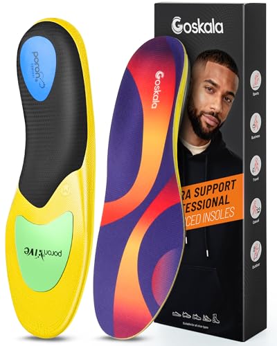 Professional Medium Arch Support Shoe Inserts, Over 230+ lbs Plantar