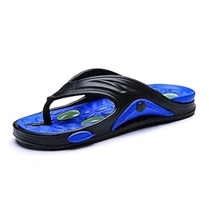 DABEIGOUZTUOXN MENS SLISTERS Zomer flip flops mannen thuis indoor slippers mode buiten occasionele schoenen comfortabele slipper (Color : Blue, Shoe Size : 9)