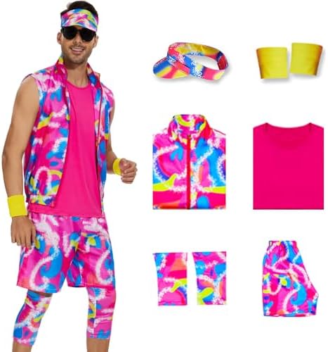 Costume Entraînement Années 80 - Ensemble Complet Margot Robbie Ken Pour Homme Et Femme