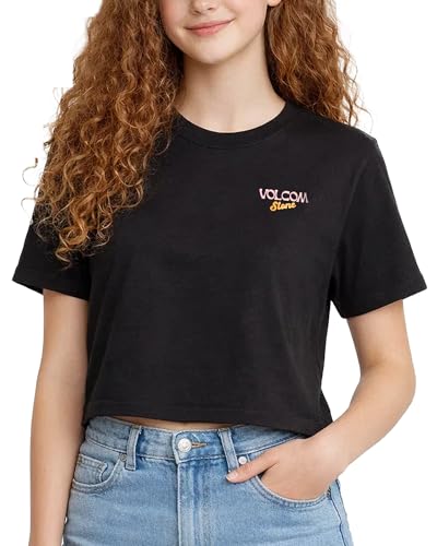 Image of Volcom Girls Shirts - Casual Crewneck Short Sleeve Graphic Tee Trendy Tops - Breathable Girls Summer Clothes