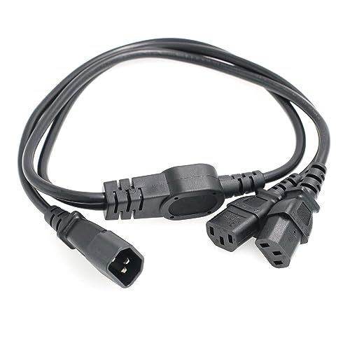HangTon UPS PDU Power Supply Splitter Cord IEC320 C14 to 2 x C13 10A 250V Extension Cable 1M for Computer PC Home Appliances