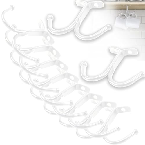 Suuwwn Soporte para tazas, 10 unidades, soporte para tazas, soporte para tazas, soporte para tazas, soporte para tazas, utensilios de cocina (blanco)