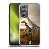 Stampa stilosa e accattivante Head Case Designs Coppia di Giraffe E Paesaggio Animali Selvatici Custodia Cover Dura per Parte Posteriore Compatibile con Samsung Galaxy A54 5G