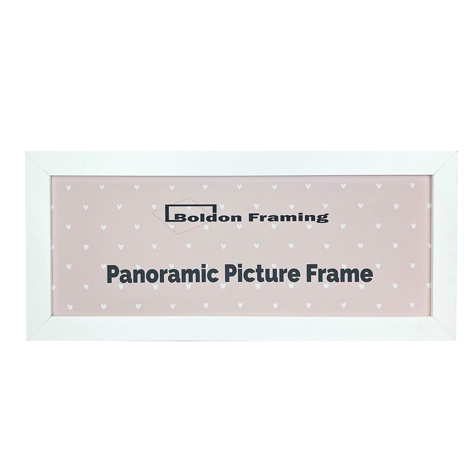 Panoramic Sizes Picture Frames Photo Frames Modern Poster Frame Black White (White, 15x6 inch)