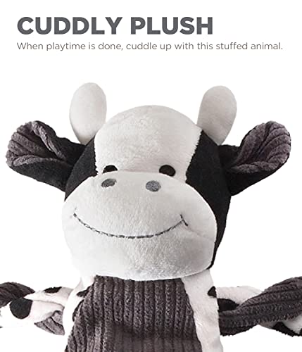 Outward Hound Pulleez Cow Squeaky Plush Dog Toy With Ropes For Pull-Through Tugging Action #TOP6