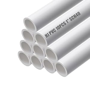 HJ 4FT Feet PVC Pipe 10PCS White Sch40 Industrial Pipes (1″)