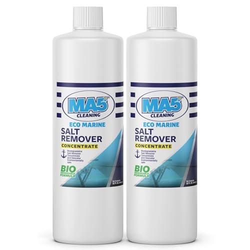 MA5x EcoMarine Salt Remover Concentrate | Biodegradable Descaler & Corrosion Protector | Marine Engine Flush | Powerful Salt Remover for Boats from All Surfaces | 32oz Bottle | Pack of 2
