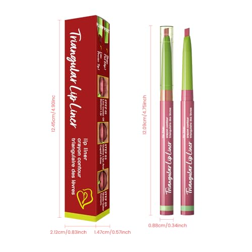 Image of evpct Dusty Rose Triangle Lip Liner Pencil Stick for Women, Retractable Lips Liner Pen Triangle Tip for Sculpting & Filling & Plumping, Longwear Lipliners Pencil, Vegan Cruelty Free Lip Filler Plumper