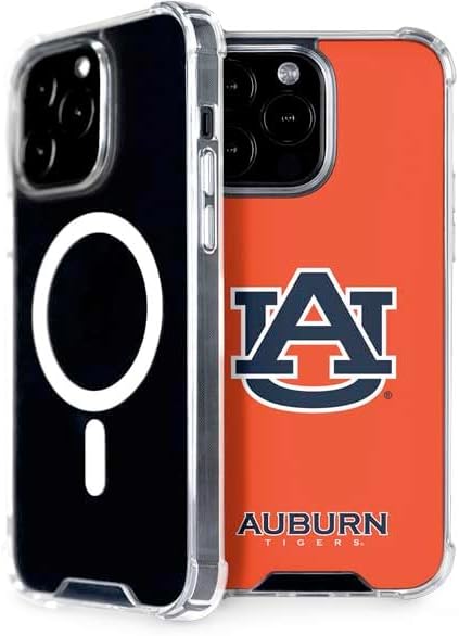 Skinit Phone Case Compatible with MagSafe iPhone 15 Pro Max - Officially Licensed Auburn University Logo Orange Design