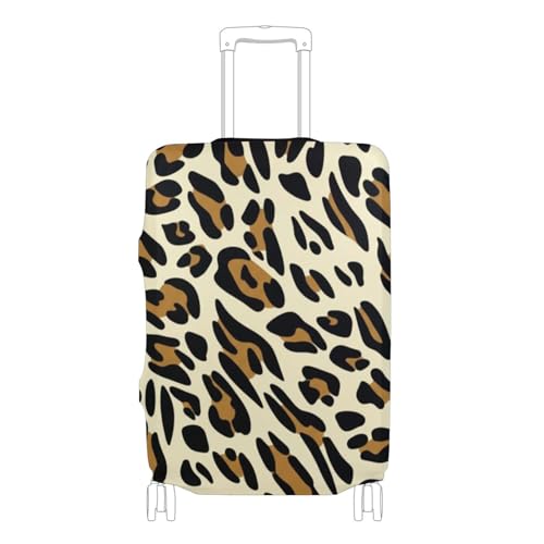 Joisal Luggage Protector Suitcase Cover Custom Anti-scratch Aesthetic Travel Luggage Accessories Leopard Print Black Brown Spots Beige, S, Fits 18-20 Inch Case