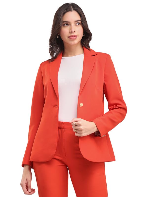 Single Breasted Blazer - Vermilion-image-39