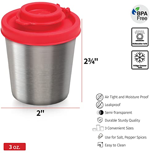 Image of Signoraware Stainless Steel Medium Spice Shaker | Airtight | Kitchen Organizer | Stylish & Functional Design | Compact & Easy to Use | Ideal Masala, Salt & Pepper (100mlx2 | Set of 2 | Red)