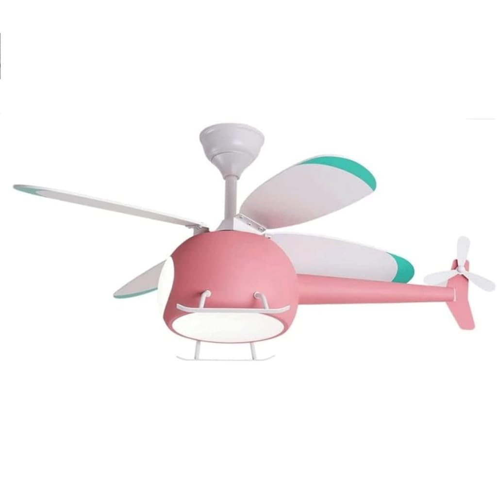 FCfpxwtz Ceiling Fan Lights, 42 inch Airplane Fan Light, Remote Control, Retractable Blades, Dimmable, 6 Speeds, Timer