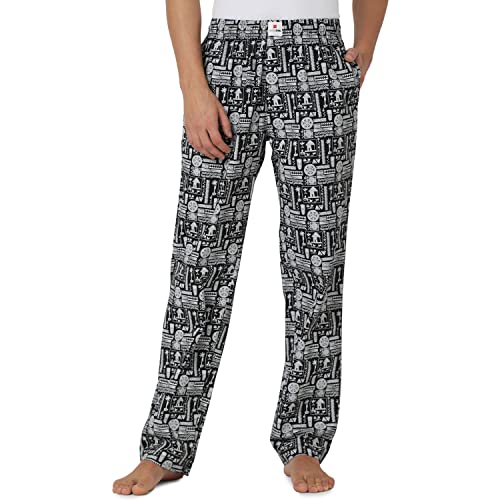 Image of Underjeans Men Black /White Cotton Pyjama