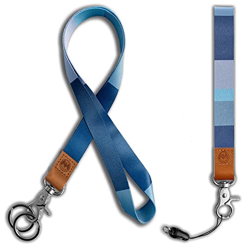 AZEAM Cordão para chaveiro com fecho de metal, cordão para crachás de identificação para homens e mu
