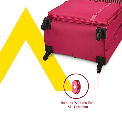 Aristocrat-Striker-Large-Size-Soft-Check-in-Spinner-Luggage-79-CmSpacious-Polyester-Trolley-with-4-Wheels-and-Combination-LockDazzling-MaroonUnisex-5-Year-Warranty