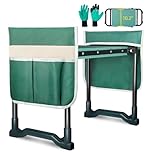 MUETKNYE Garden Kneeler and Seat Garden Stool Heavy Duty Garden Kneeler Garden Kneeling Bench with Handles Garden Seat Comes with Tool Pouch & Gloves Gardening Gifts for Seniors Women & Men