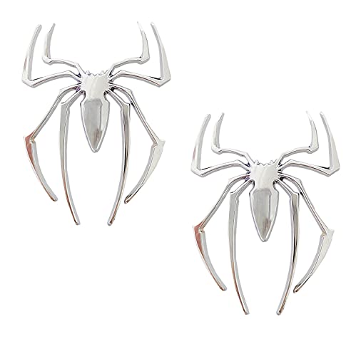Onlyyou.x New Spider Emblems For Car Motocycle Spider Badge Decal Ornaments 2 Pieces Of Chrome Spider Stickers Of Made Of Metal (Spc-2) #TOP4